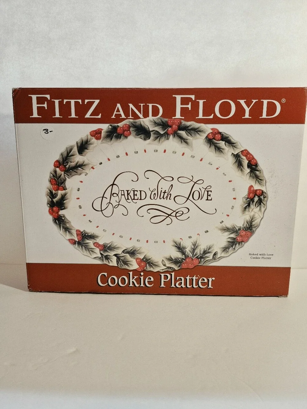 Fitz and Floyd Baked With Love Cookie Platter Christmas Holiday Plate 13.5 x 10